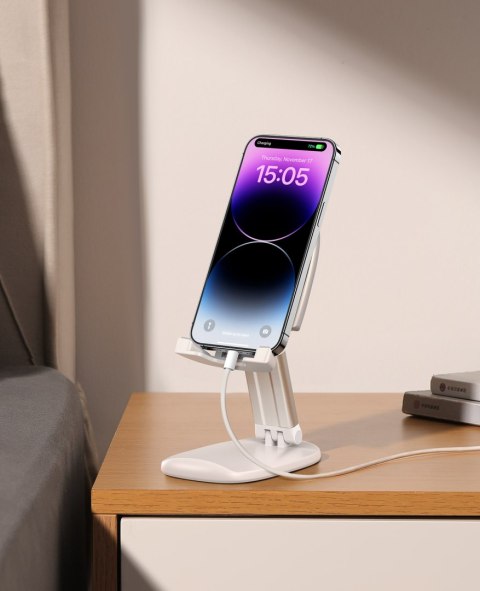 Składany stojak podstawka do telefonu tabletu 4-12.9'' z regulacją wysokości biały Składany stojak podstawka do telefonu tabletu 4-12.9'' z regulacją wysokości biały