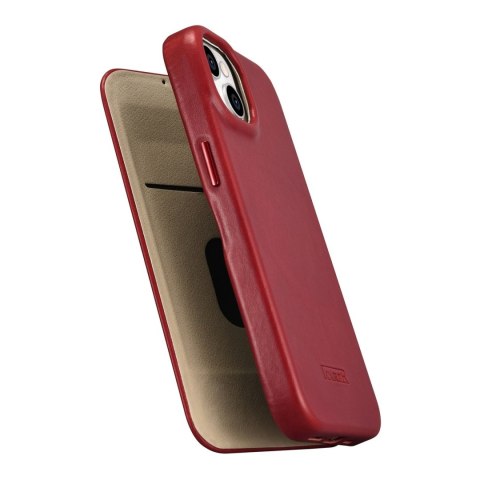 Skórzane etui iPhone 14 Plus z klapką magnetyczne MagSafe CE Oil Wax Premium Leather bordowy Skórzane etui iPhone 14 Plus z klapką magnetyczne MagSafe CE Oil Wax Premium Leather bordowy