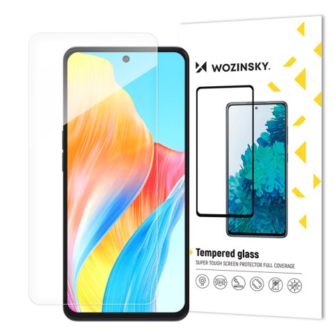Wytrzymałe szkło hartowane na płaski ekran z ramką do Oppo A98 5G czarne Wytrzymałe szkło hartowane na płaski ekran z ramką do Oppo A98 5G czarne