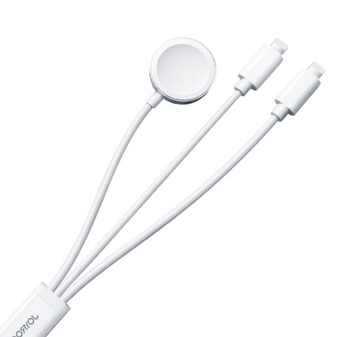 3w1 Kabel przewód USB-A z ładowarka indukcyjną + 2x iPhone Lightning 1.2m biały 3w1 Kabel przewód USB-A z ładowarka indukcyjną + 2x iPhone Lightning 1.2m biały