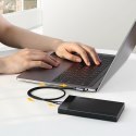 Kątowy kabel przewód USB-C Power Delivery 60W 20V 3A 1m czarno-szary