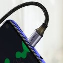 Kątowy kabel przewód USB-C Power Delivery 60W 20V 3A 1m czarno-szary