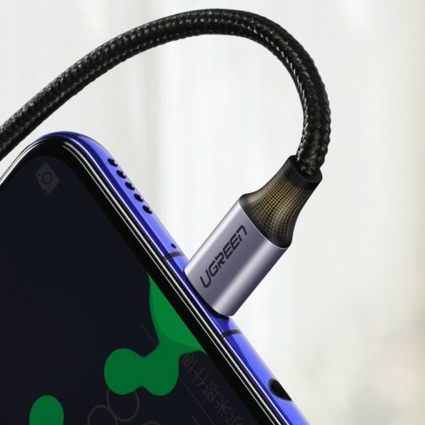 Kątowy kabel przewód USB-C Power Delivery 60W 20V 3A 1m czarno-szary Kątowy kabel przewód USB-C Power Delivery 60W 20V 3A 1m czarno-szary