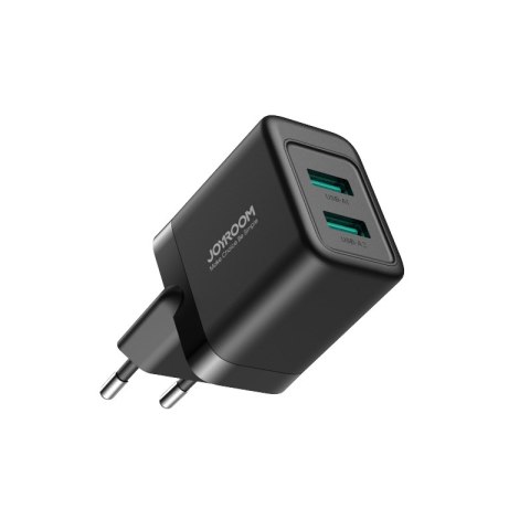 Ładowarka sieciowa 2x USB-A 12W 2.4A czarna Ładowarka sieciowa 2x USB-A 12W 2.4A czarna
