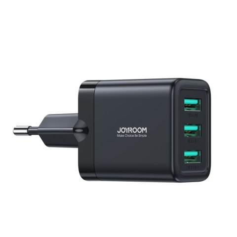 Ładowarka sieciowa 3x USB-A 17W 3.4A czarna Ładowarka sieciowa 3x USB-A 17W 3.4A czarna