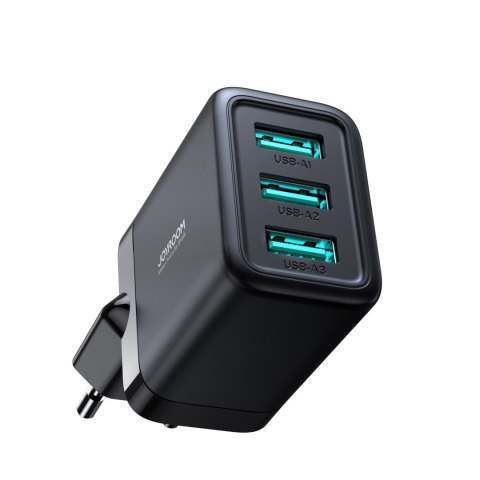 Ładowarka sieciowa 3x USB-A 17W 3.4A czarna Ładowarka sieciowa 3x USB-A 17W 3.4A czarna