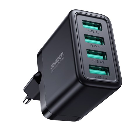 Ładowarka sieciowa 4x USB-A 24W 4.8A czarna Ładowarka sieciowa 4x USB-A 24W 4.8A czarna