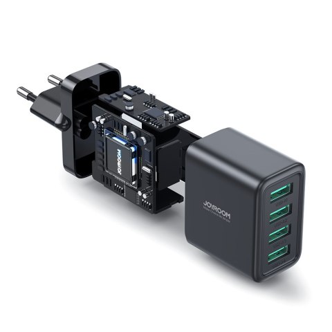 Ładowarka sieciowa 4x USB-A 24W 4.8A czarna Ładowarka sieciowa 4x USB-A 24W 4.8A czarna