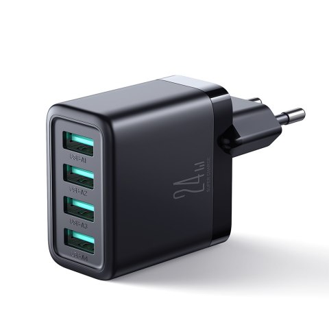 Ładowarka sieciowa 4x USB-A 24W 4.8A czarna Ładowarka sieciowa 4x USB-A 24W 4.8A czarna