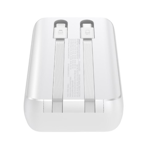 Mini powerbank 20000mAh z wbudowanymi kablami JR-PBC07 30W biały Mini powerbank 20000mAh z wbudowanymi kablami JR-PBC07 30W biały