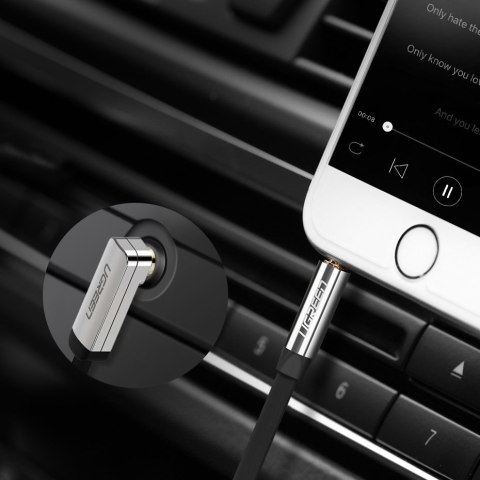 Płaski kabel przewód audio AUX 3.5 mm mini jack 5m srebrny Płaski kabel przewód audio AUX 3.5 mm mini jack 5m srebrny