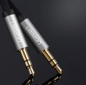 Płaski kabel przewód audio AUX 3.5 mm mini jack 5m srebrny