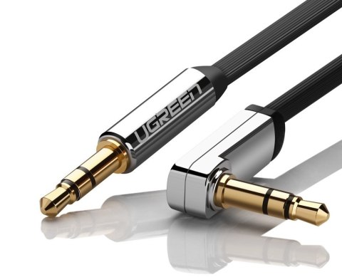 Płaski kabel przewód audio AUX 3.5 mm mini jack 5m srebrny Płaski kabel przewód audio AUX 3.5 mm mini jack 5m srebrny