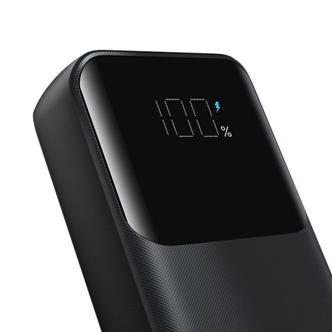 Powerbank 30W 10000mAh z wbudowanymi kablami iPhone Lightning i USB-C czarny Powerbank 30W 10000mAh z wbudowanymi kablami iPhone Lightning i USB-C czarny