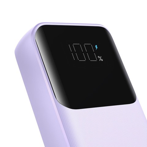 Powerbank 30W 10000mAh z wbudowanymi kablami iPhone Lightning i USB-C fioletowy Powerbank 30W 10000mAh z wbudowanymi kablami iPhone Lightning i USB-C fioletowy