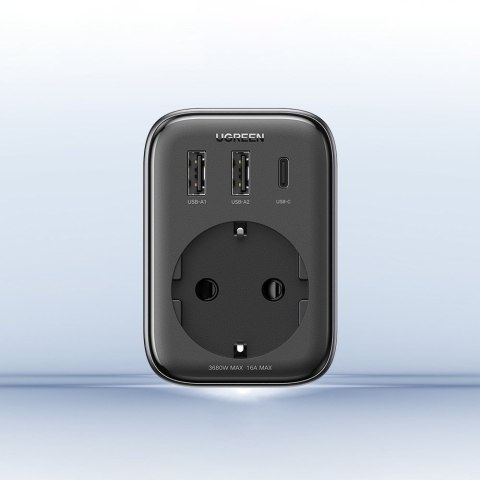 2w1 Ładowarka sieciowa adapter EU AC 13A 2x USB USB-C 30W wtyczka EU czarna 2w1 Ładowarka sieciowa adapter EU AC 13A 2x USB USB-C 30W wtyczka EU czarna