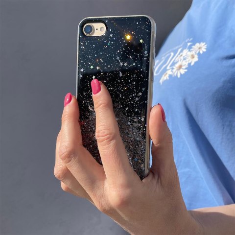 Błyszczące etui pokrowiec z brokatem Samsung Galaxy A72 4G Star Glitter czarny Błyszczące etui pokrowiec z brokatem Samsung Galaxy A72 4G Star Glitter czarny