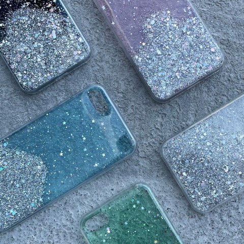 Błyszczące etui pokrowiec z brokatem Samsung Galaxy A72 4G Star Glitter czarny Błyszczące etui pokrowiec z brokatem Samsung Galaxy A72 4G Star Glitter czarny