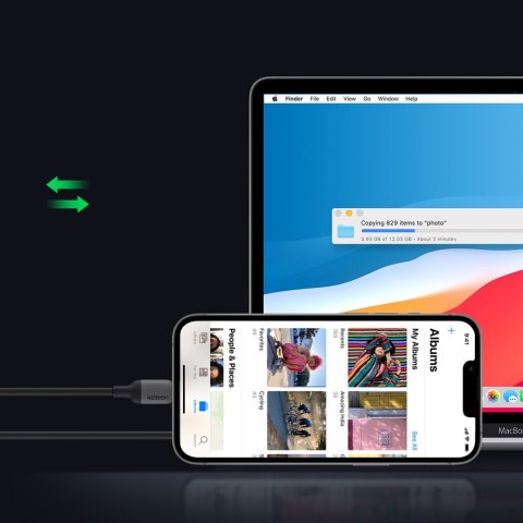 Kabel do szybkiego ładowania iPhone USB-C - Lightning PD 20W 1m czarny Kabel do szybkiego ładowania iPhone USB-C - Lightning PD 20W 1m czarny