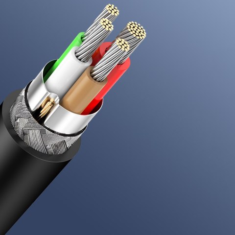 Kabel przewód USB-C do ładowania i transferu danych 3A 3m czarny Kabel przewód USB-C do ładowania i transferu danych 3A 3m czarny