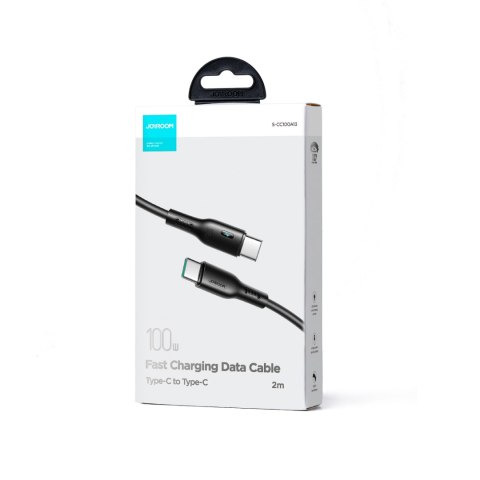 Kabel przewód USB-C z diodą LED 100W 2m czarny Kabel przewód USB-C z diodą LED 100W 2m czarny