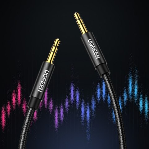 Kabel przewód audio AUX wtyczka prosta minijack 3.5 mm 1m czarny Kabel przewód audio AUX wtyczka prosta minijack 3.5 mm 1m czarny