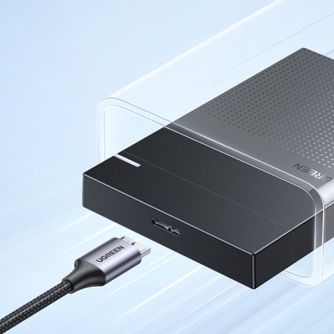 Kabel przewód do dysku SSD USB-C - micro USB-B 3.0 5Gb/s 3A 1m szary Kabel przewód do dysku SSD USB-C - micro USB-B 3.0 5Gb/s 3A 1m szary