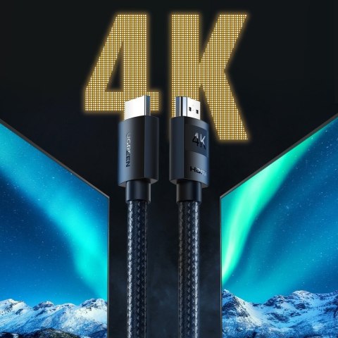 Kabel przewód w oplocie HDMI 2.0 4K wysoka jakość OFC 3m czarny Kabel przewód w oplocie HDMI 2.0 4K wysoka jakość OFC 3m czarny