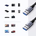 Kabel przewód w oplocie TPE USB 3.0 5Gb/s 1m szary