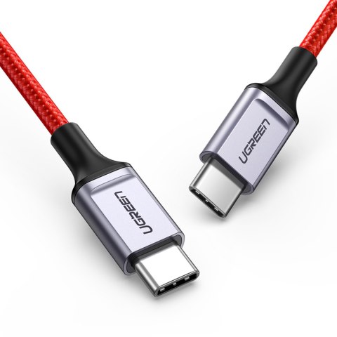 Kabel przewód w oplocie USB-C - USB-C 2.0 3A czerwony Kabel przewód w oplocie USB-C - USB-C 2.0 3A czerwony
