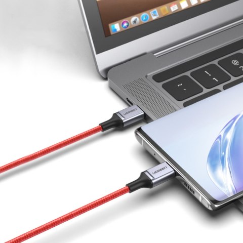 Kabel przewód w oplocie USB-C - USB-C 2.0 3A czerwony Kabel przewód w oplocie USB-C - USB-C 2.0 3A czerwony
