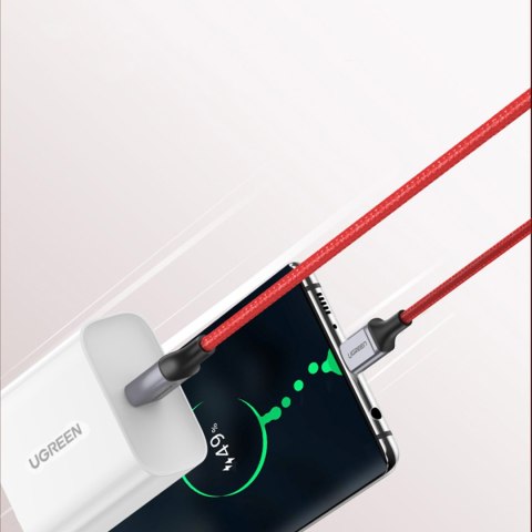 Kabel przewód w oplocie USB-C - USB-C 2.0 3A czerwony Kabel przewód w oplocie USB-C - USB-C 2.0 3A czerwony