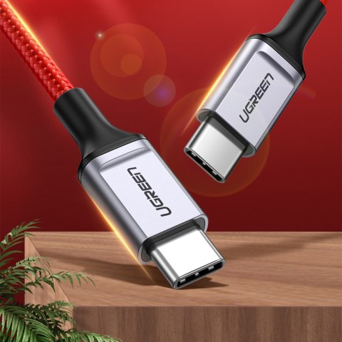 Kabel przewód w oplocie USB-C - USB-C 2.0 3A czerwony Kabel przewód w oplocie USB-C - USB-C 2.0 3A czerwony