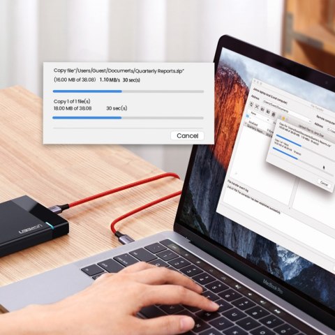 Kabel przewód w oplocie USB-C - USB-C 2.0 3A czerwony Kabel przewód w oplocie USB-C - USB-C 2.0 3A czerwony