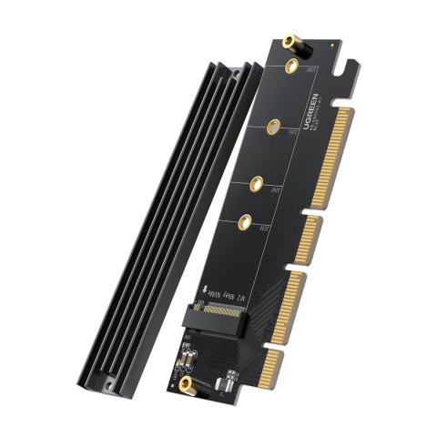 Karta rozszerzeń adapter PCIe 4.0 x16 do M.2 NVMe M-Key czarna Karta rozszerzeń adapter PCIe 4.0 x16 do M.2 NVMe M-Key czarna
