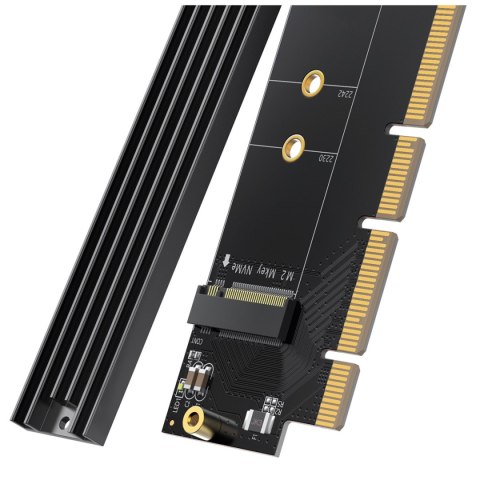 Karta rozszerzeń adapter PCIe 4.0 x16 do M.2 NVMe M-Key czarna Karta rozszerzeń adapter PCIe 4.0 x16 do M.2 NVMe M-Key czarna