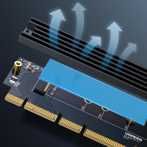 Karta rozszerzeń adapter PCIe 4.0 x16 do M.2 NVMe M-Key czarna Karta rozszerzeń adapter PCIe 4.0 x16 do M.2 NVMe M-Key czarna