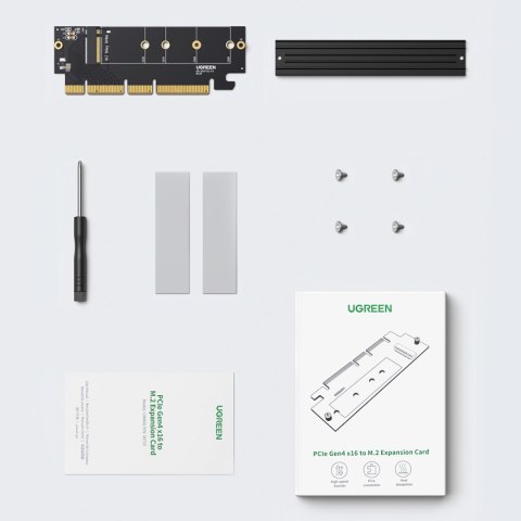 Karta rozszerzeń adapter PCIe 4.0 x16 do M.2 NVMe M-Key czarna Karta rozszerzeń adapter PCIe 4.0 x16 do M.2 NVMe M-Key czarna