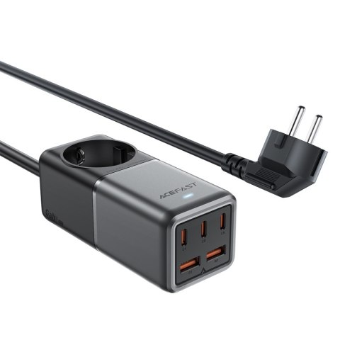 Ładowarka biurkowa stacja ładowania Z2 GaN 75W PD 3x USB-C 2x USB-A czarno-szara Ładowarka biurkowa stacja ładowania Z2 GaN 75W PD 3x USB-C 2x USB-A czarno-szara
