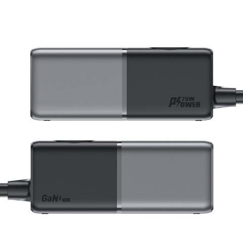 Ładowarka biurkowa stacja ładowania Z2 GaN 75W PD 3x USB-C 2x USB-A czarno-szara Ładowarka biurkowa stacja ładowania Z2 GaN 75W PD 3x USB-C 2x USB-A czarno-szara