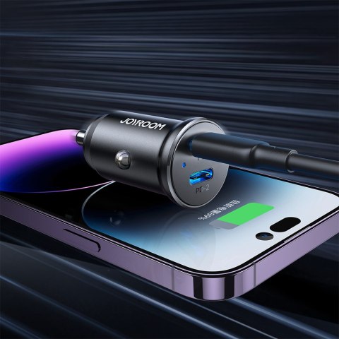 Mini ładowarka samochodowa do gniazda zapalniczki 30W 2x USB-C metalowa czarna Mini ładowarka samochodowa do gniazda zapalniczki 30W 2x USB-C metalowa czarna