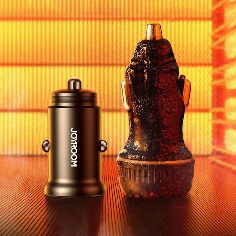 Mini ładowarka samochodowa do gniazda zapalniczki 30W 2x USB-C metalowa czarna Mini ładowarka samochodowa do gniazda zapalniczki 30W 2x USB-C metalowa czarna