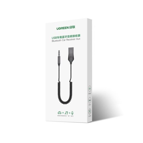 Odbiornik dźwięku adapter audio Bluetooth 5.3 kabel USB AUX jack czarny Odbiornik dźwięku adapter audio Bluetooth 5.3 kabel USB AUX jack czarny