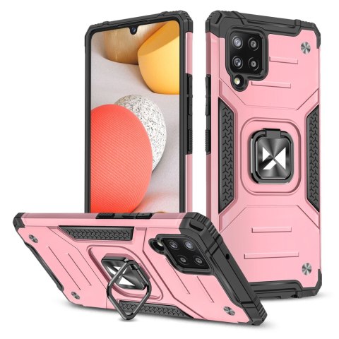 Pancerne etui pokrowiec + magnetyczny uchwyt Samsung Galaxy A42 5G Ring Armor różowy Pancerne etui pokrowiec + magnetyczny uchwyt Samsung Galaxy A42 5G Ring Armor różowy