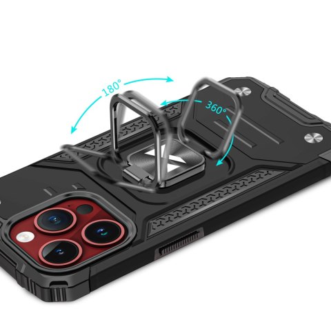 Pancerne etui z uchwytem na palec do iPhone 15 Pro Max Ring Armor różowe złoto Pancerne etui z uchwytem na palec do iPhone 15 Pro Max Ring Armor różowe złoto