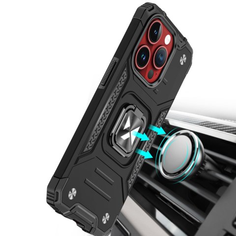 Pancerne etui z uchwytem na palec do iPhone 15 Pro Max Ring Armor różowe złoto Pancerne etui z uchwytem na palec do iPhone 15 Pro Max Ring Armor różowe złoto