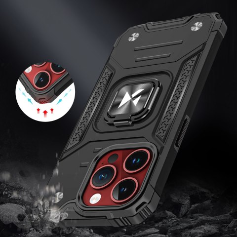 Pancerne etui z uchwytem na palec do iPhone 15 Pro Max Ring Armor różowe złoto Pancerne etui z uchwytem na palec do iPhone 15 Pro Max Ring Armor różowe złoto