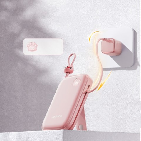 Powerbank Cutie Series 22.5W 20000mAh ze stojakiem USB-A USB-C iPhone różowy Powerbank Cutie Series 22.5W 20000mAh ze stojakiem USB-A USB-C iPhone różowy