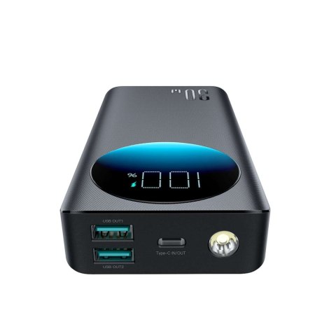 Powerbank z latarką 30W 20000mAh + kabel USB-A - USB-C 25cm czarny Powerbank z latarką 30W 20000mAh + kabel USB-A - USB-C 25cm czarny