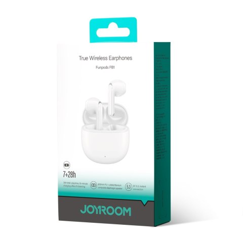 Słuchawki bezprzewodowe TWS Funpods Series JR-FB1 Bluetooth 5.3 białe Słuchawki bezprzewodowe TWS Funpods Series JR-FB1 Bluetooth 5.3 białe